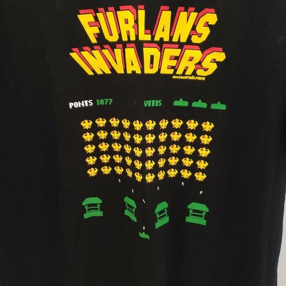Friul Point Tee T Shirt Mens Black Graphic FURLANS INVADERS Computer XL L NWT - Picture 2 of 12